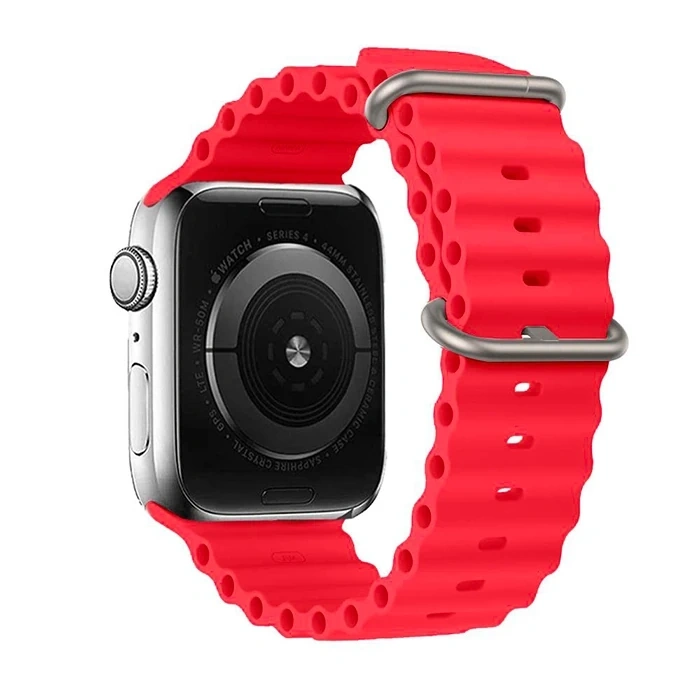 VipMarketim Ally Apple Watch 7-8 41mm 6-5-4 40mm Marine Silikon Kayış Kordon 3-2-1 38mm-(5775)
