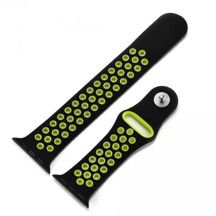 VipMarketim Ally Apple Watch 7-8 45mm 6-5-4 44mm Kayış Kordon Nike Style Soft Silikon 3-2-1 42mm-(5775)