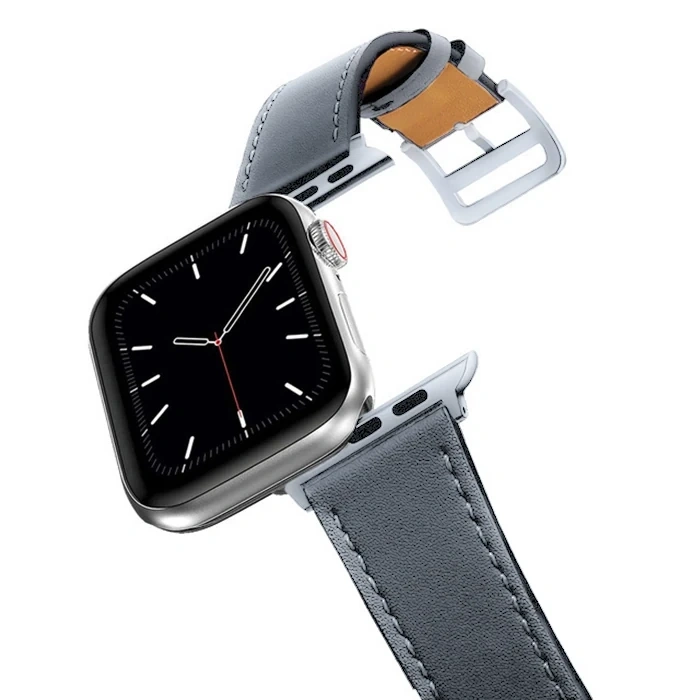 VipMarketim Ally Apple Watch 7-8 45mm 6-5-4 44mm Watch Ultra 49mm Single Coil Deri Kayış Kordon 3-2-1 42mm-(5775)