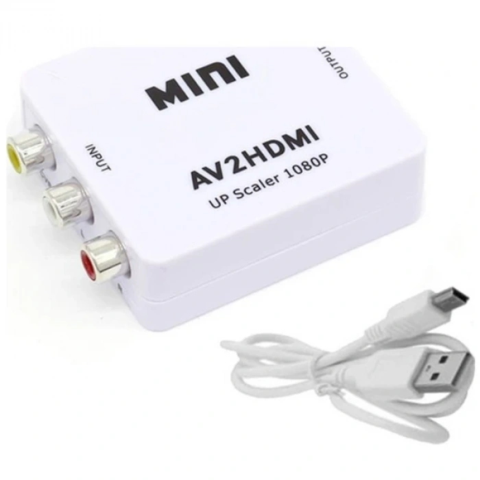 VipMarketim ALLY Av To HDMI Mini Switch Rca Composit Audio Video HDMI Görüntü Çevirici Full Hd ve 720P Dönüştürü-(5775)