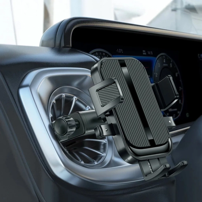 VipMarketim ALLY B093 Yuvarlak Havalandırma Uyumlu Araç Içi Telefon Tutucu-(5775)