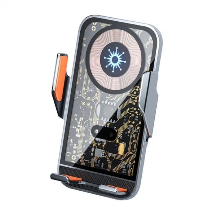 VipMarketim ALLY C10 15W Hızlı Şarj Şeffaf Otomatik Araç İçi Telefon Tutucu-(5775)