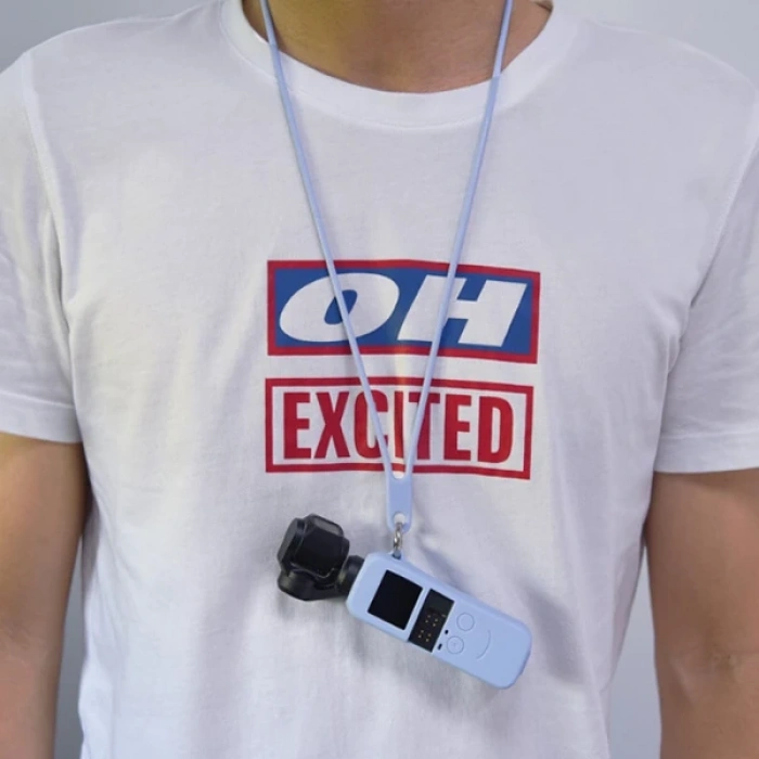 VipMarketim Ally Dji Osmo Pocket Koruyucu Silikon Kılıf+El Ve Boyun Strap Askısı-(5775)