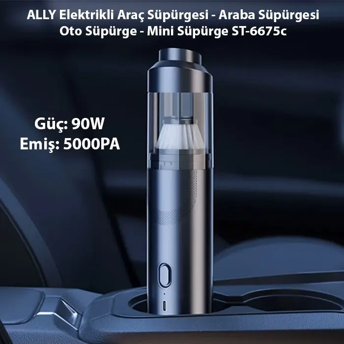 VipMarketim ALLY Elektrikli Araç Süpürgesi - Araba Süpürgesi - Oto Süpürge - Mini Süpürge ST-6675c-(5775)