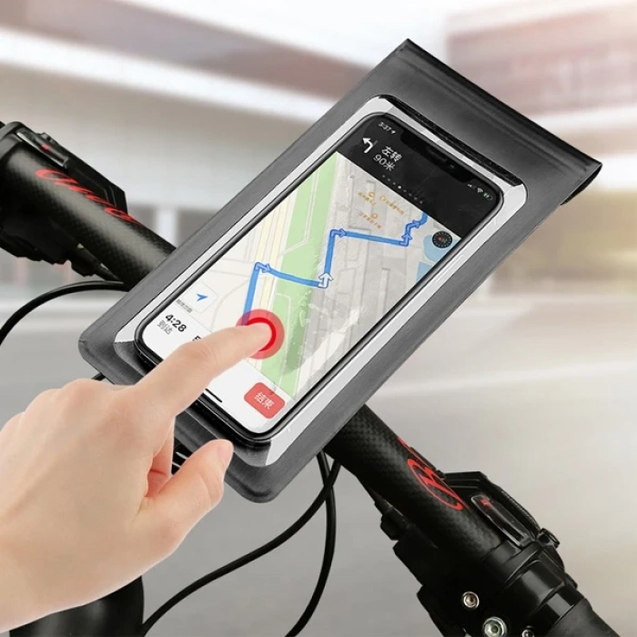 VipMarketim ALLY F1-C Su Geçirmez Bisiklet Gidon Telefon Tutucu-(5775)