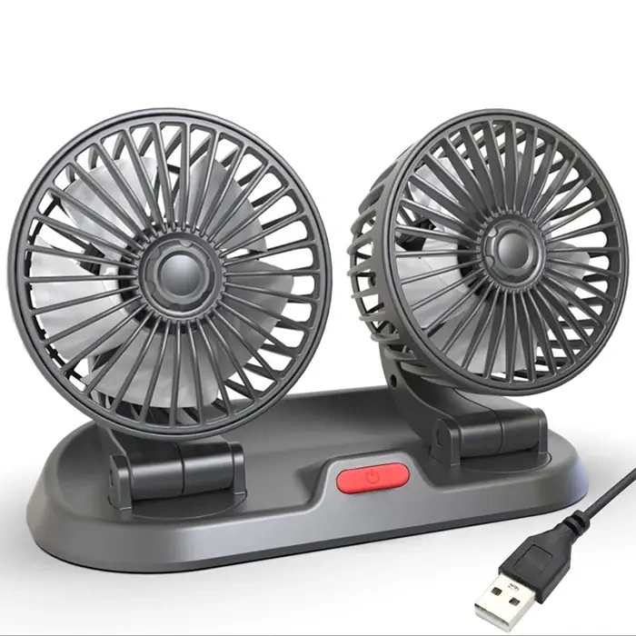VipMarketim ALLY F410 USB Çift Başlıklı Araç Fanı Oto Fan Vantilatör-(5775)