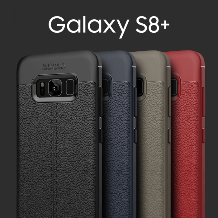 VipMarketim Ally Galaxy S8 Plus Litchi Tam Koruma Soft Silikon Kılıf-(5775)