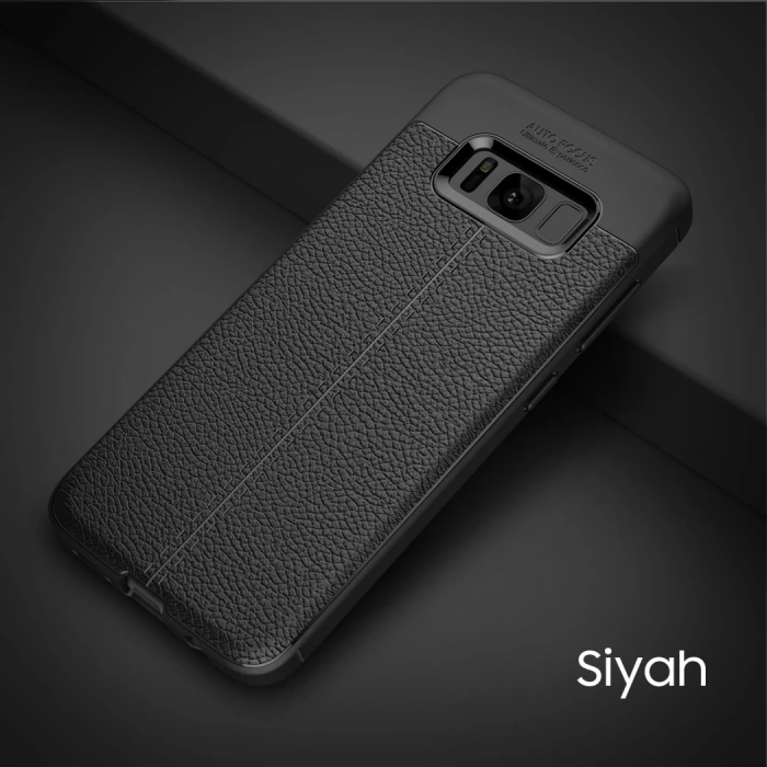 VipMarketim Ally Galaxy S8 Plus Litchi Tam Koruma Soft Silikon Kılıf-(5775)