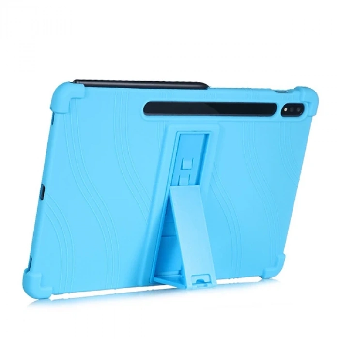VipMarketim ALLY Galaxy Tab S8 Plus S7 Plus S7 FE T970 T975 Kılıf 12.4 inç Standlı Silikon Kılıf-(5775)