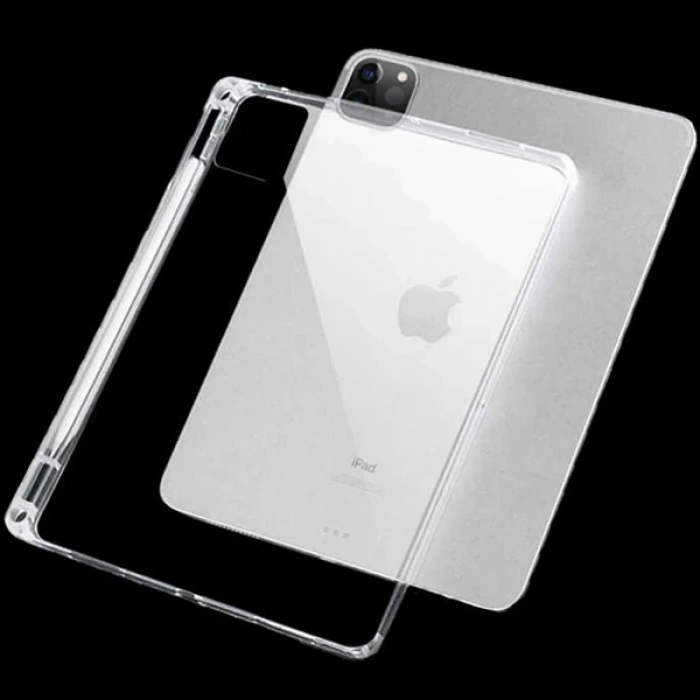 VipMarketim ALLY iPad Pro 12.9-inch (2021)-(2020)-(2018) Kalem Yerli Şeffaf Silikon Kılıf-(5775)