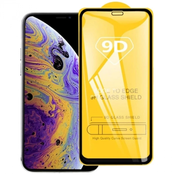VipMarketim ALLY İPhone 11 Pro Max /XS Max 6.5 9D Full Glue Tempered Cam Ekran Koruyucu-(5775)