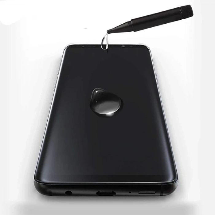 VipMarketim Ally İPhone 11 Pro Max/ Xs Max Full Liquid+Uv Işık 3D Kırılmaz Cam Ekran Koruyucu-(5775)