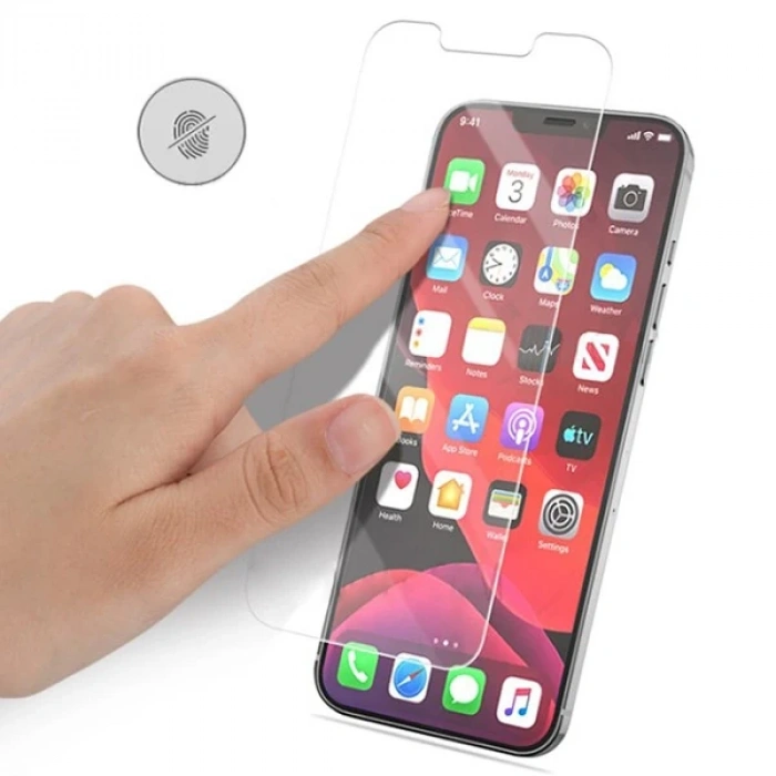 VipMarketim ALLY İPhone 12/12 Pro 6.1 Matte HD Tempered Cam Ekran Koruyucu-(5775)