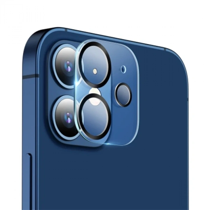 VipMarketim ALLY İPhone 12 Mini 3D Full Tempered Glass Cam Kamera Koruyucu-(5775)