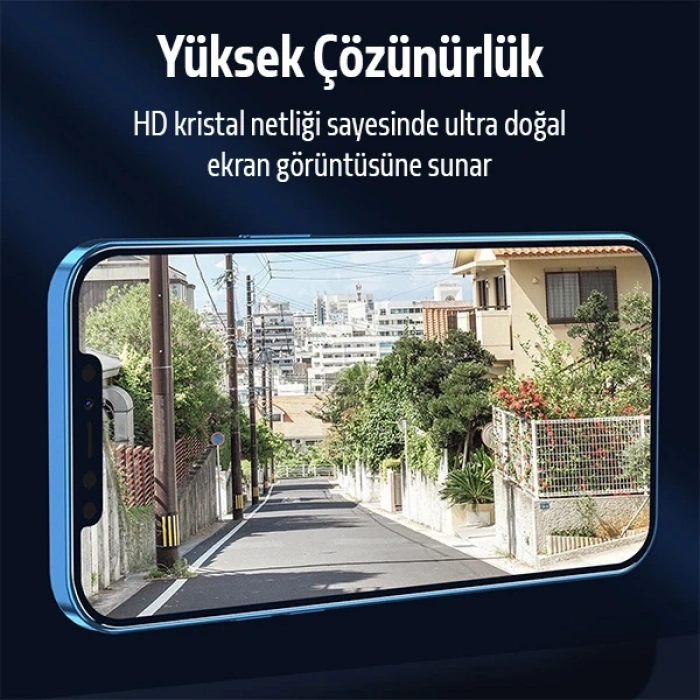 VipMarketim ALLY İPhone 12 Pro Max 5D Kavisli Full Tempered Cam Ekran Koruyucu-(5775)