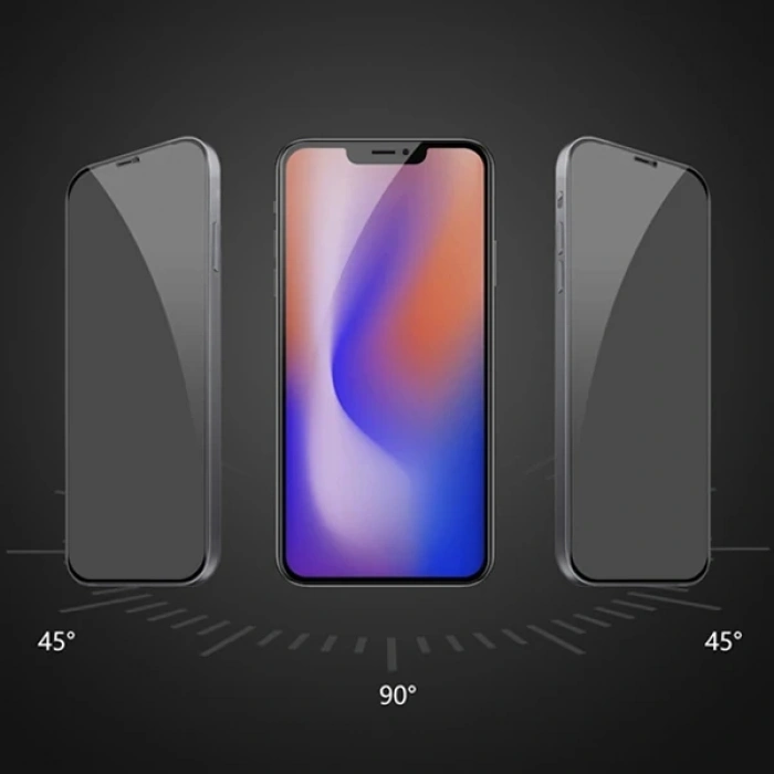 VipMarketim ALLY İPhone 12 PRO Max 6.7 3D Full Privacy Gizlilik Cam Ekran Koruyucu-(5775)