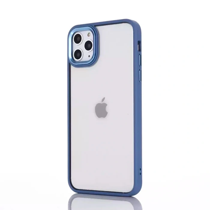 VipMarketim Ally iPhone 12 Pro Max 6.7inç Kılıf Parlak Renkli Çerçeveli Ultra Lüx TPU Silikon Kılıf-(5775)