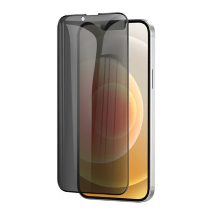 VipMarketim ALLY İPhone 13 Mini 3D Full Privacy Gizlilik Cam Ekran Koruyucu Anti-Spy-(5775)