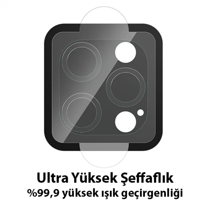 VipMarketim ALLY İPhone 13 Pro-13 Pro Max Tempered Glass Cam Kamera Koruyucu-(5775)