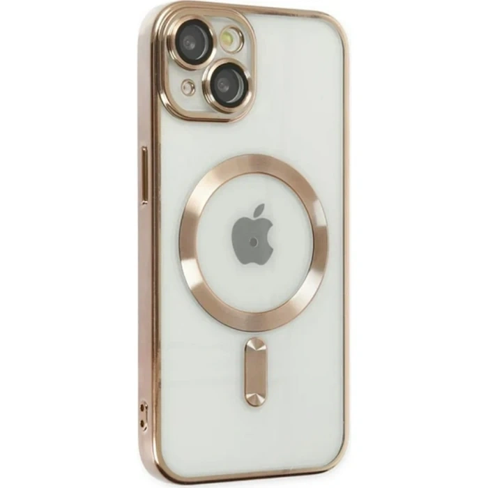 VipMarketim ALLY iPhone 14 6.1inç Renkli Kenar Lazer Çerçeveli Magsafe Uyumlu Silikon Kılıf-(5775)