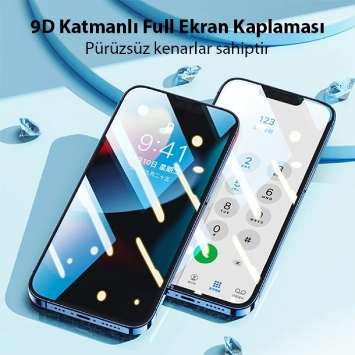 VipMarketim Ally iPhone 14 Pro Max 6.7 Full Glue-Tempered Cam Ekran Koruyucu-(5775)