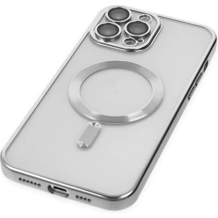 VipMarketim ALLY iPhone 14 Pro Max 6.7inç Renkli Kenar Lazer Çerçeveli Magsafe Uyumlu Silikon Kılıf-(5775)