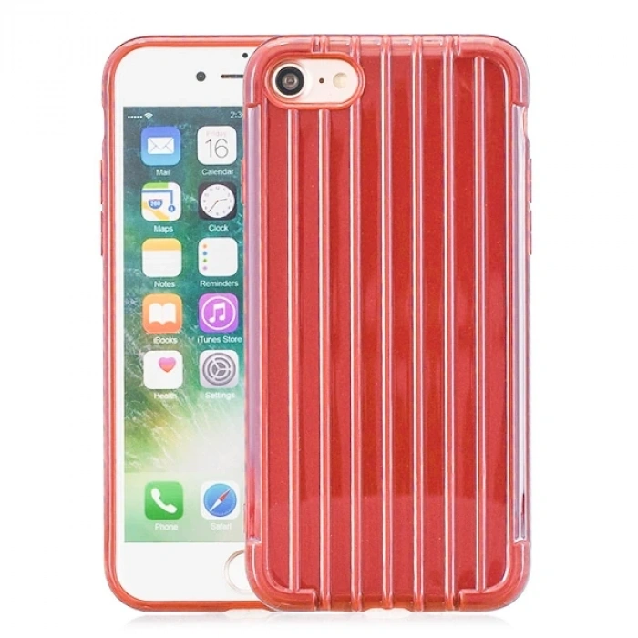 VipMarketim Ally iPhone 8/7/SE 2 (2020) Trunk Lines ince Soft Silikon Kılıf-(5775)