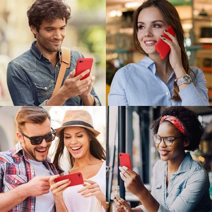 VipMarketim ALLY İPhone SE2 İPhone 8-7 Lansman Kılıf İçi Kadife Soft Silikon Kılıf-(5775)