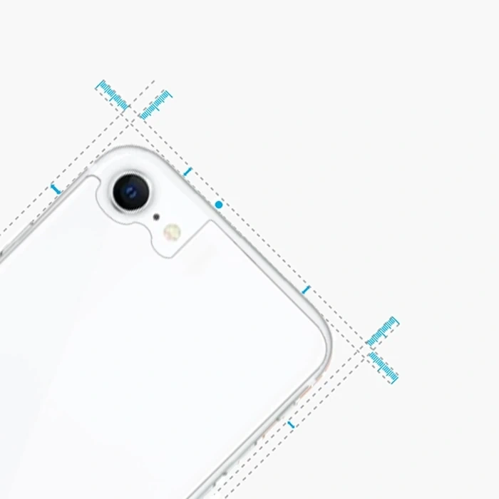 VipMarketim Ally iPhone SE3-SE2 İPhone 8-7 Tempered Şeffaf Arka Cam Koruyucu-(5775)