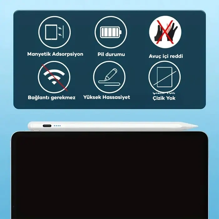 VipMarketim Ally K-2259 Apple iPad 2018 sonrası içinTablet Dokunmatik Kalem-(5775)