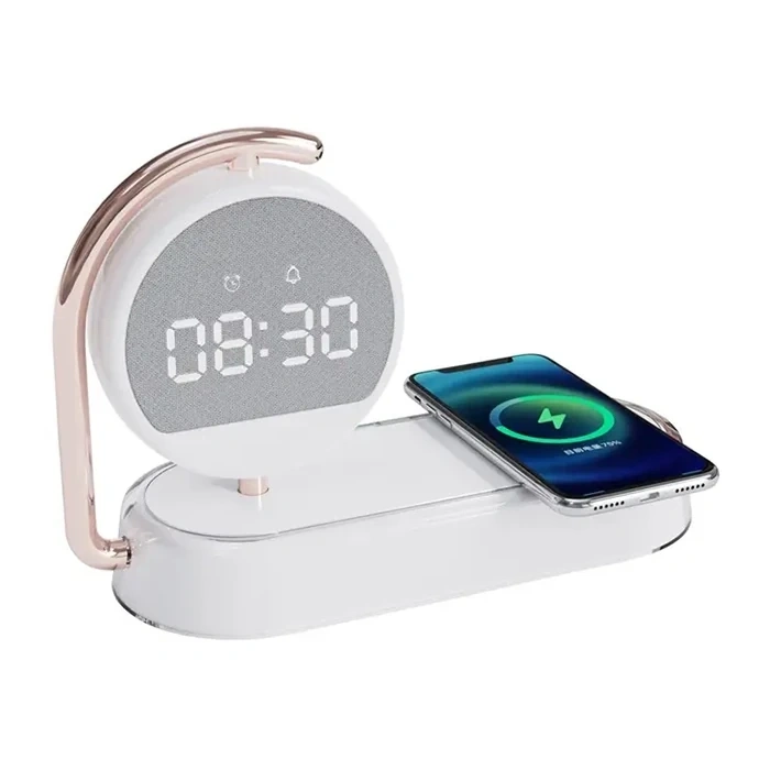 VipMarketim ALLY K01T 15W Led Işıklı Kablosuz Şarj Cihazı Çalar Saat-(5775)