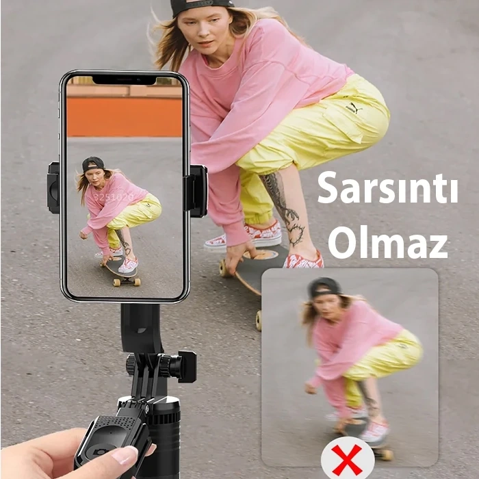 VipMarketim ALLY K28 Uzaktan Kumandalı Canlı Yayın Bluetooth Standlı Selfie Çubuğu Tripod-(5775)