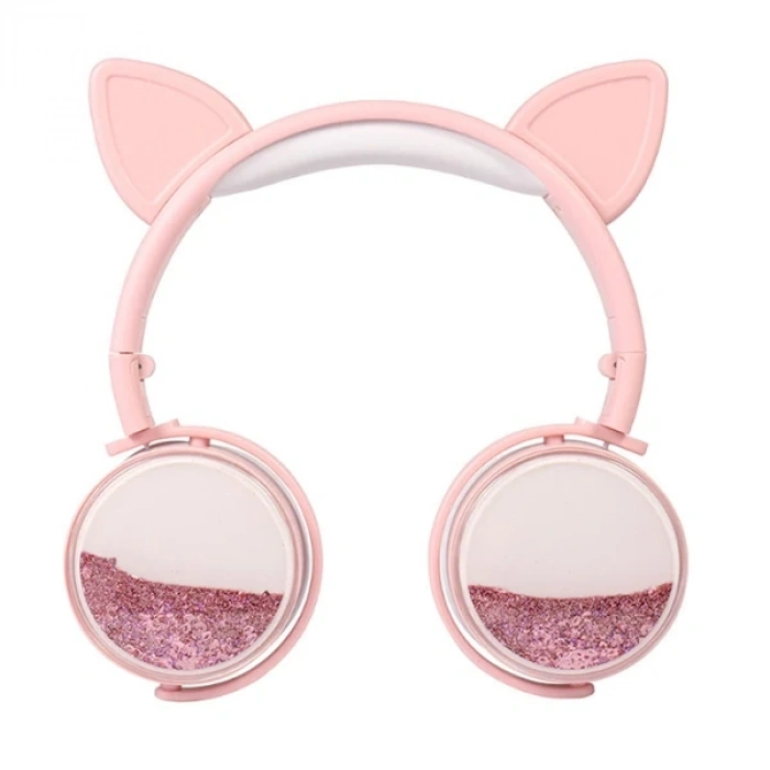 VipMarketim ALLY Kedi Kulak Simli Kablolu Mikrofonlu Kulaküstü Kulaklık 3.5mm jack-(5775)