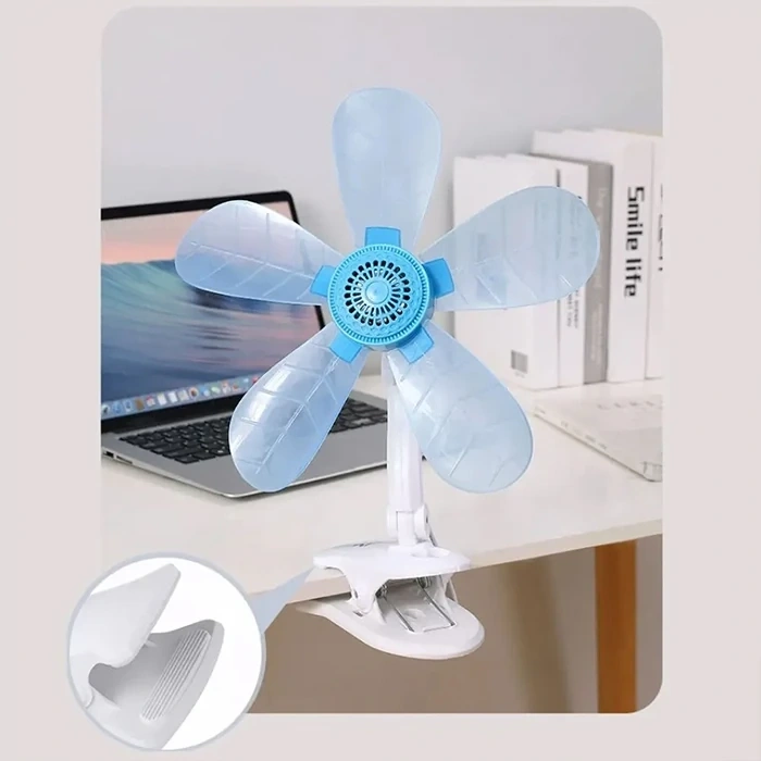 VipMarketim ALLY Klipsli Masaüstü Mini Vantilatör Fan 5 Yaprak 2024 Versiyon-(5775)