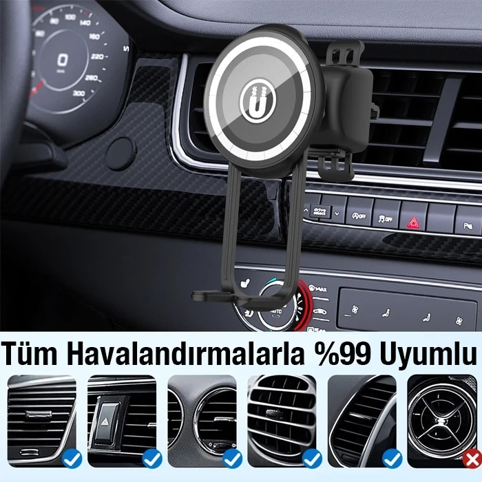 VipMarketim ALLY LE-11B MagSafe Araç İçi Havalandırma Telefon Tutucu-(5775)