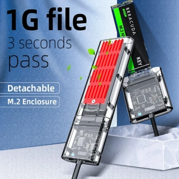 VipMarketim ALLY M.2 Sata USB 3.0 Gen1 SSD Harddisk Kutusu M.2 NGFF- JMS578 Kapaklı-(5775)