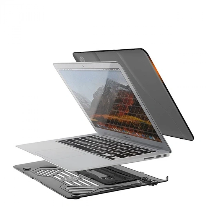 VipMarketim Ally Macbook Air 13 2018 A1932 Portatif Alt Üst Kılıf+çanta-(5775)