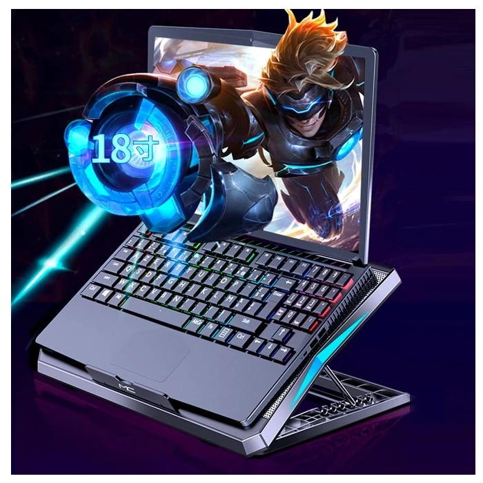 VipMarketim ALLY MC Q3 LED Işıklı Ultra Sessiz Fan Laptop Soğutucu Stand-(5775)