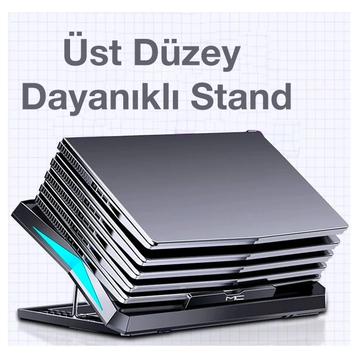 VipMarketim ALLY MC Q3 LED Işıklı Ultra Sessiz Fan Laptop Soğutucu Stand-(5775)