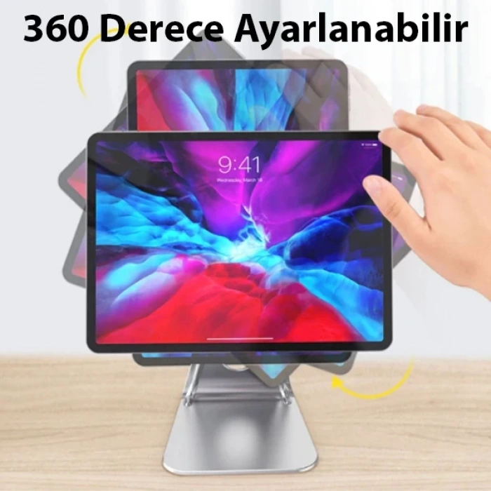 VipMarketim ALLY Metal Masa Üstü Standlı Mıknatıslı Tablet Telefon Tutucu-(5775)