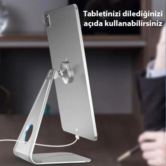 VipMarketim ALLY Metal Masa Üstü Standlı Mıknatıslı Tablet Telefon Tutucu-(5775)