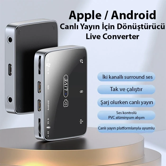 VipMarketim ALLY MH-319 Type-c 2 İN 1 Canlı Yayın İçin Dönüştürücü Live Converter-(5775)