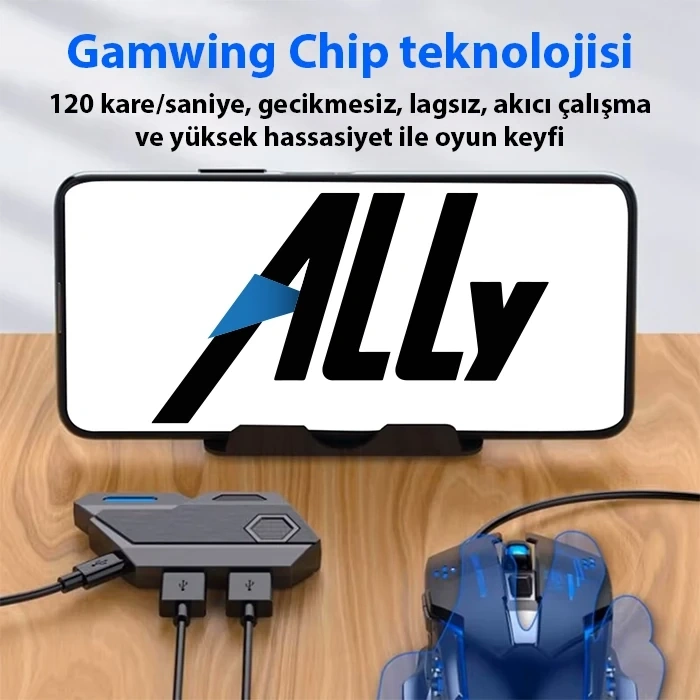 VipMarketim ALLY Mix Elite Plus - PUBG denetleyicisi için Gamepad mobil oyun klavye Mouse dönüştürücü Bluetooth Android oyun adaptörü-(5775)
