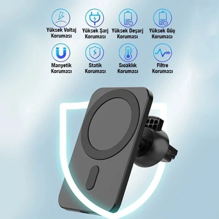 VipMarketim Ally N16 15W Magsafe Uyumlu Araç İçi Telefon Tutucu-(5775)