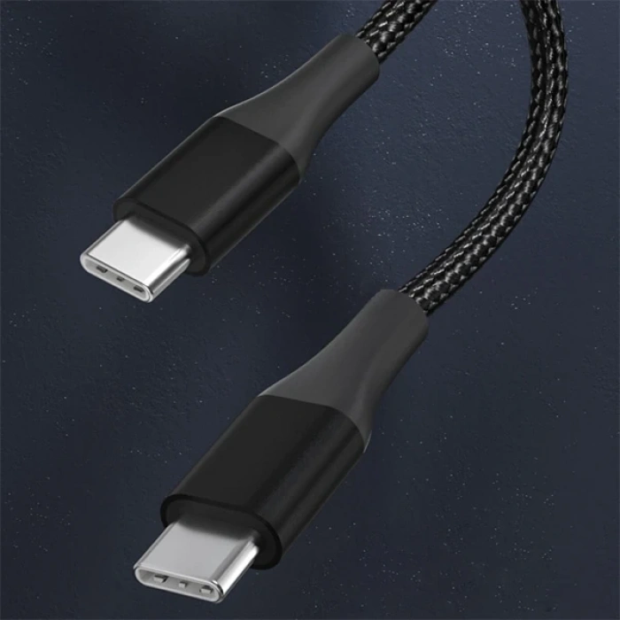 VipMarketim ALLY PD 100W 5A Hızlı Şarj Usb Type-C Kablo 1Metre Kevlar Kablo-(5775)