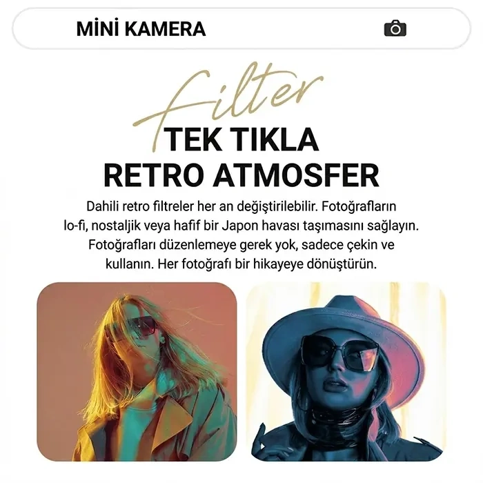 VipMarketim Ally PixMini Retro Video Dijital Kamera Ağ Kamerası DVR 1080P HD-(5775)