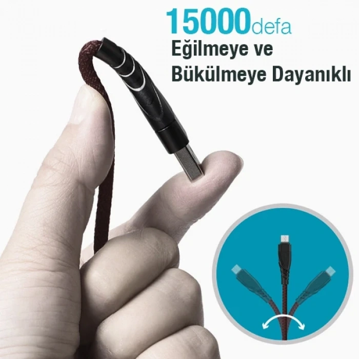 VipMarketim ALLY QC3.0 USB To Type-c Hızlı Şarj Kablosu-(5775)