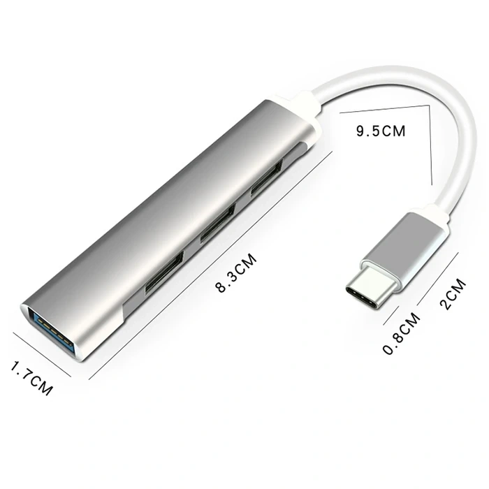 VipMarketim Ally S-803 4in1 Type-C to 4x USB3.0 HUB Çoğaltıcı Çevirici Dönüştürücü Adaptör-(5775)