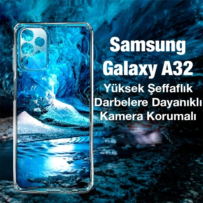 VipMarketim ALLY Samsung Galaxy A32 Ultra İnce Soft TPU Şeffaf Silikon Kılıf-(5775)