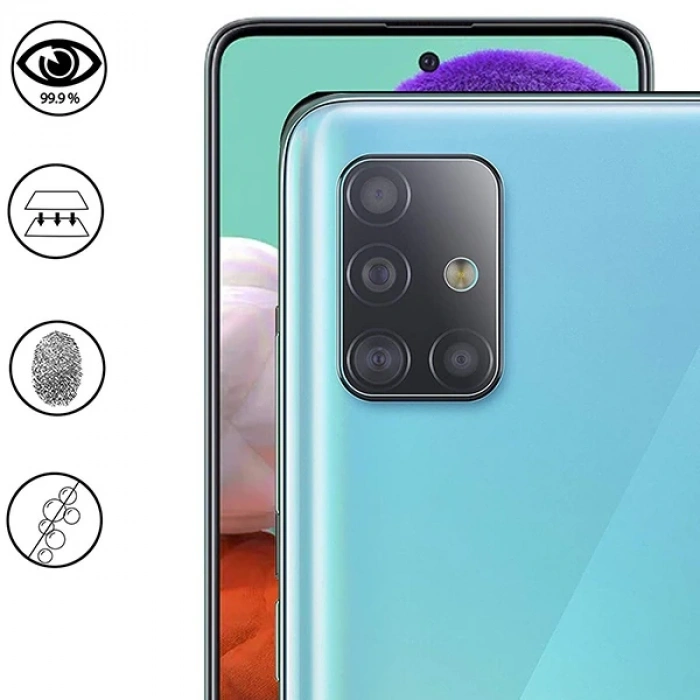 VipMarketim Ally Samsung Galaxy A71 Tempered Kamera Koruyucu Kırılmaz Cam-(5775)